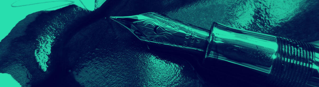 close up of antique pen nib